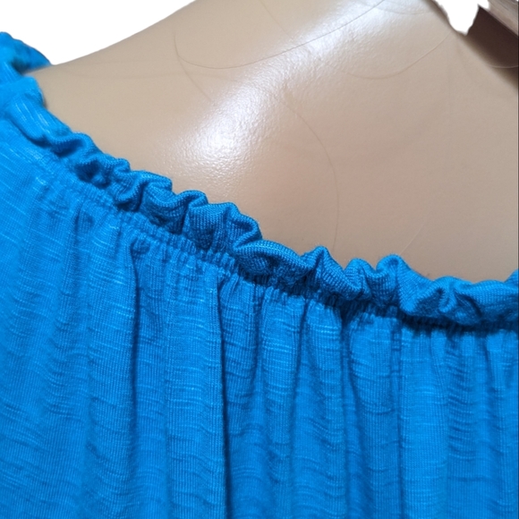 Cha Cha Vente | Women's Ruffled Blouse Top |Blue | Size Large - Picture 7 of 9